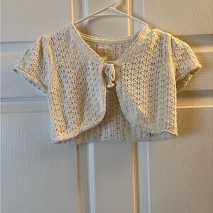 Kids Matilda Jane Cream Cropped Knit Cardigan